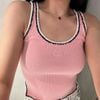  Tank top hồng - viền đen 