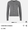  CDG dài tay xám chữ ngực trái 