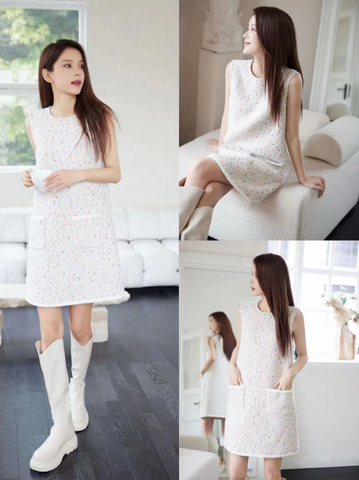  Váy dạ tweed sắc màu 