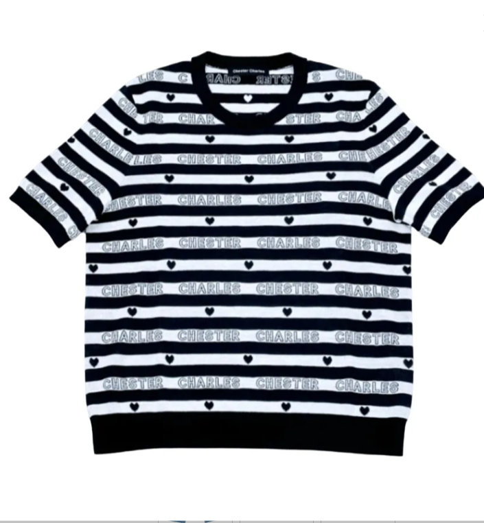  Áo ngắn tay - chữ chạy tim(SET) 