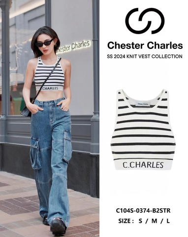  Áo 3 lỗ kẻ croptop 