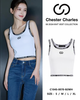  Tank top trắng viền đen chữ chạy 