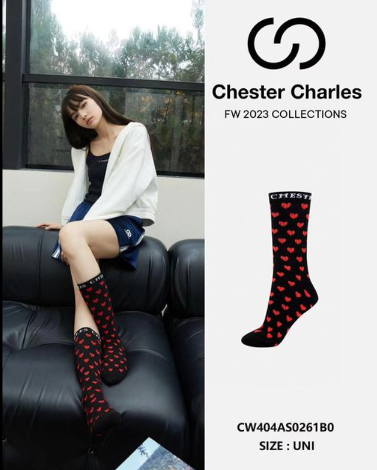  Tất đen tim đỏ 