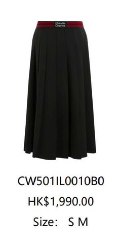  Chân váy dài, cạp đỏ 