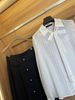  Áo sơ mi lụa full logo - dây nơ trắng 