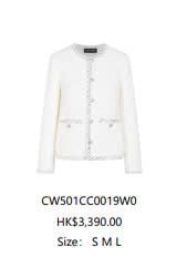  Áo dạ tweed trắng, 2 túi 