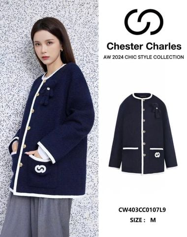  5.Áo khoác dạ Gấu ngực - Navy 