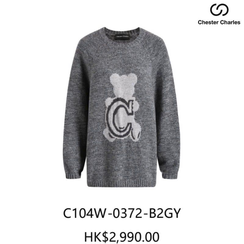  Áo len xám gấu ngực C 