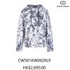  Áo hoodie họa tiết trắng xanh 