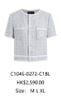  1.Áo tweed 2 túi ngực - xanh nhạt viền trắng 