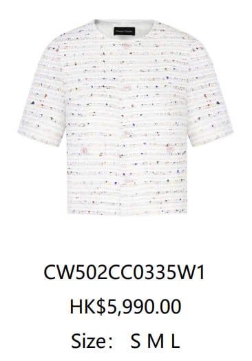  CDG tweed trắng sắc màu 