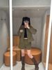  Bộ áo khoác kaki và quần sooc màu rêu set 