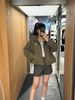  Bộ áo khoác kaki và quần sooc màu rêu set 