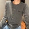  CDG dài tay xám chữ ngực trái 