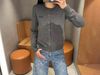  CDG dài tay xám chữ ngực trái 