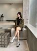  Bộ áo khoác kaki và quần sooc màu rêu set 