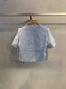 Áo denim ngắn tay, 2 túi ngực 