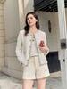  Áo dạ tweed trắng, 2 túi 