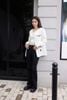  Dạ tweed trắng viền túi - dáng dài 