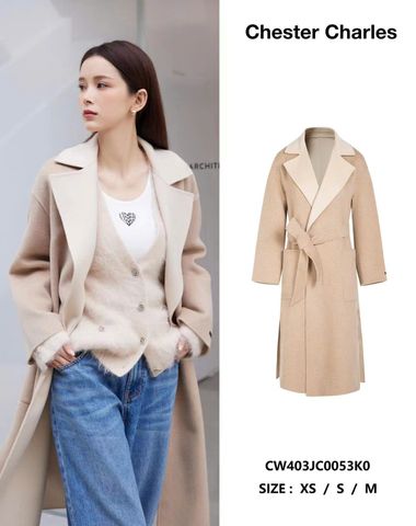  Áo dạ măng tô nâu be 