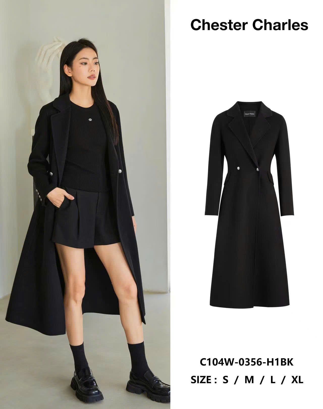  Áo măng to đen, 2 cúc 