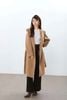 Áo dạ 100% cashmere nâu tây có mũ 