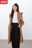  Áo dạ 100% cashmere nâu tây có mũ 