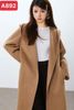  Áo dạ 100% cashmere nâu tây có mũ 