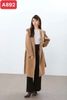 Áo dạ 100% cashmere nâu tây có mũ 