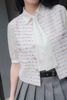  Áo ghile tweed trắng kim tuyến 