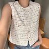  Áo ghile tweed trắng kim tuyến 