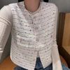  Áo ghile tweed trắng kim tuyến 