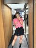  Chân váy ngắn xếp ly - belt kim loại 