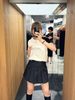  Chân váy ngắn xếp ly 2 túi giả - đen 