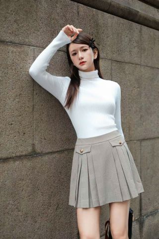  Chân váy be kẻ - 2 túi 