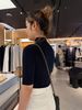  Áo len ngắn tay cổ lọ - Navy 