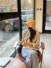  Cardigan trắng kẻ đen - cúc vàng (giống Celine) 