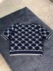  Áo len ngắn tay full logo - xanh navy 