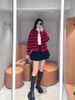  CDG đỏ kẻ ngang đen 