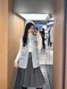  Ghile dạ tweed xanh 