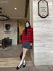  CDG đỏ kẻ ngang đen 