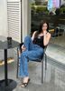  Tank top đen viền trắng - nơ ren 