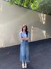  Áo len xanh gấu ngắn tay 