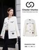  Dạ tweed trắng viền túi - dáng dài 