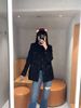  Áo dạ tweed đen dài 