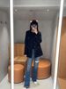  Áo dạ tweed đen dài 