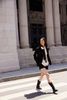  Áo dạ tweed đen dài 