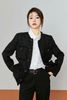  Áo dạ tweed đen dài 