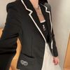  Áo Vest đen viền trắng 