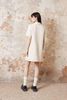  Váy dạ tweed cúc vàng viền cổ trắng 